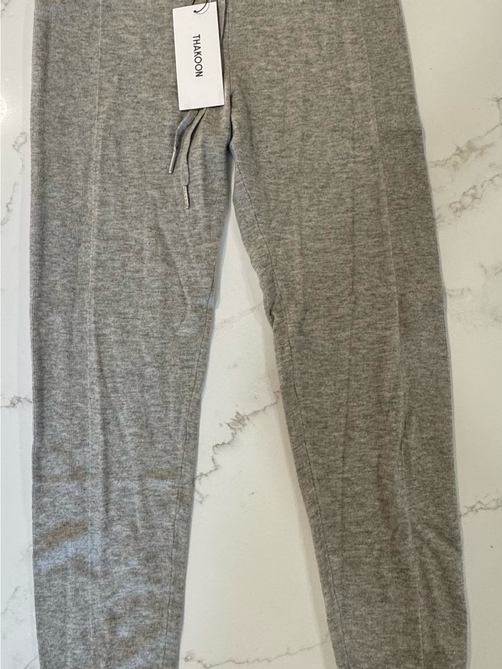 Thakoon Light Gray Women’s Knit Joggers with Drawstring